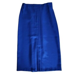 Kasper Vintage 90s Royal Blue 14P Pencil Skirt Midi Length Made in USA